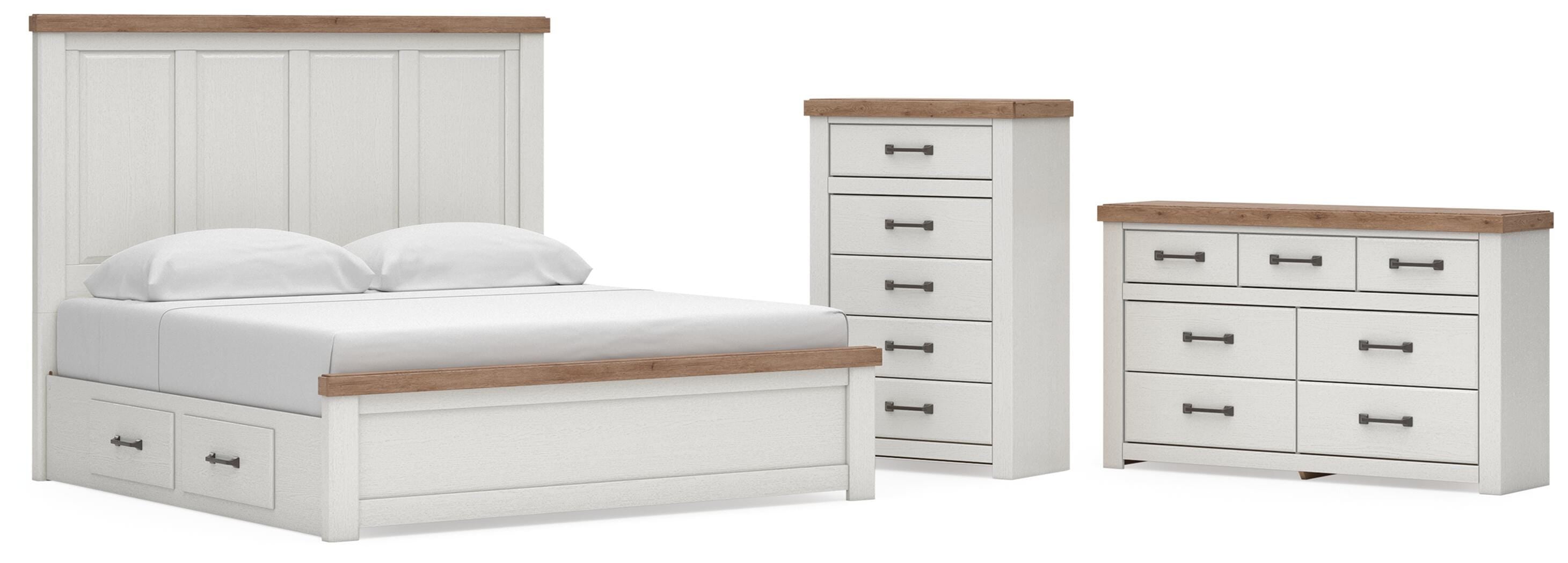 Savonport Panel Bed with Storage, Dresser and Chest