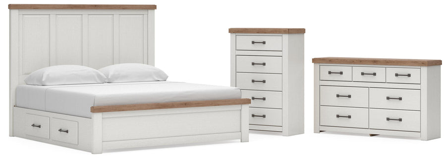 Savonport Panel Bed with Storage, Dresser and Chest