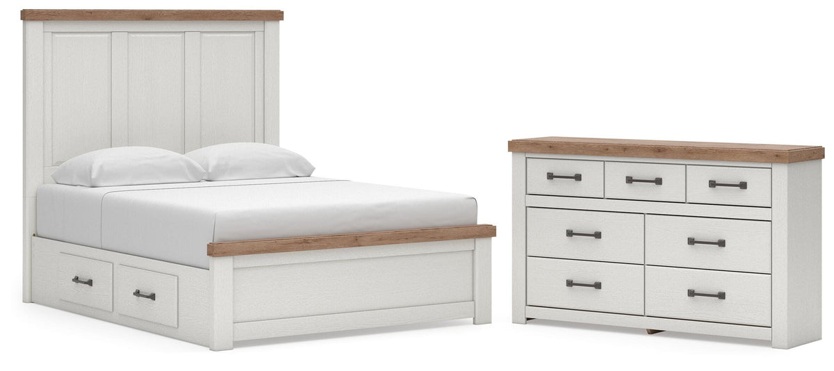 Savonport Panel Bed with Storageand Dresser