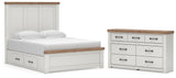 Savonport Panel Bed with Storageand Dresser