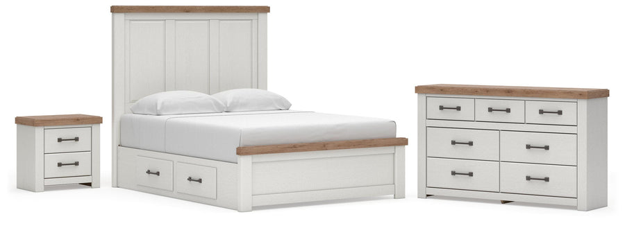 Savonport Panel Bed with Storage, Dresser and Nightstand