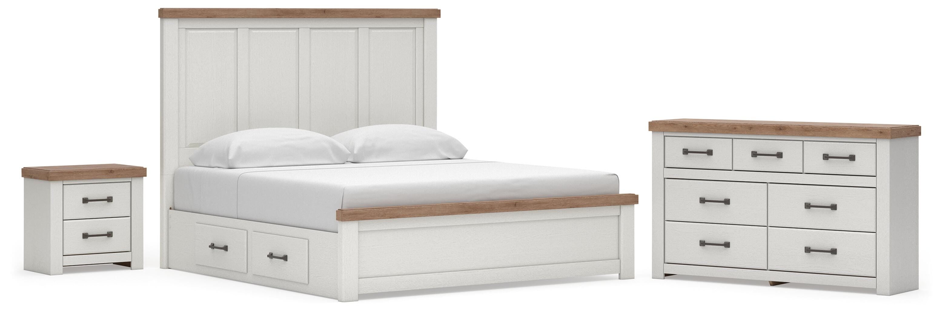 Savonport Panel Bed with Storage, Dresser and Nightstand