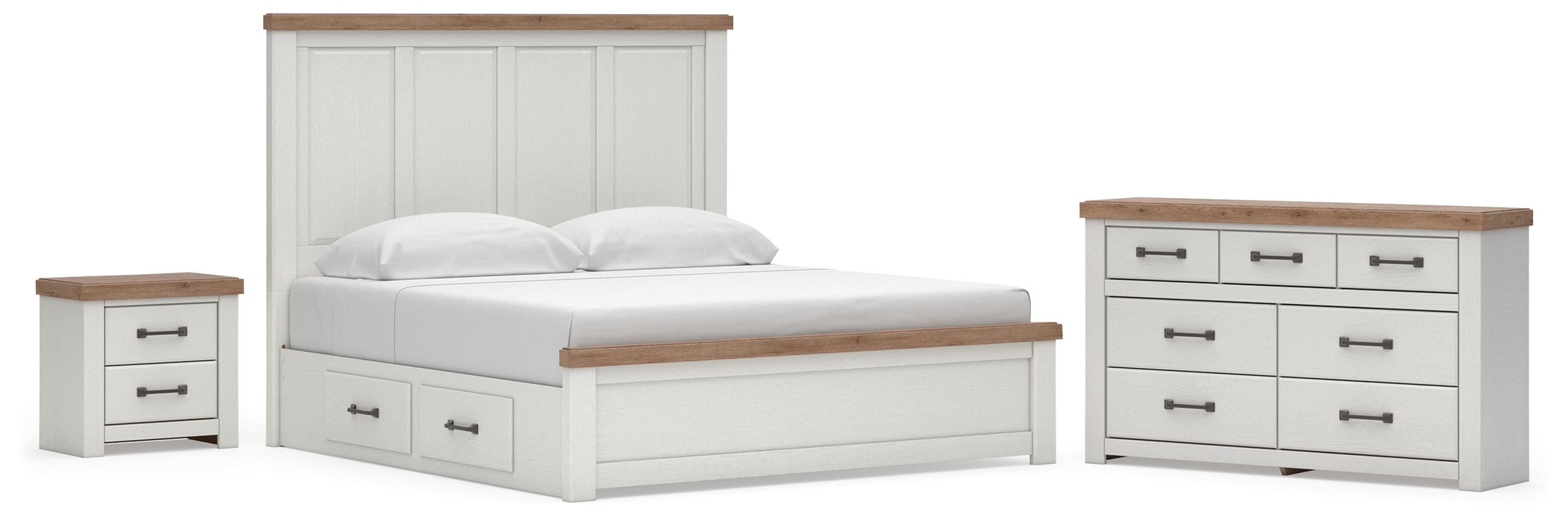 Savonport Panel Bed with Storage, Dresser and Nightstand