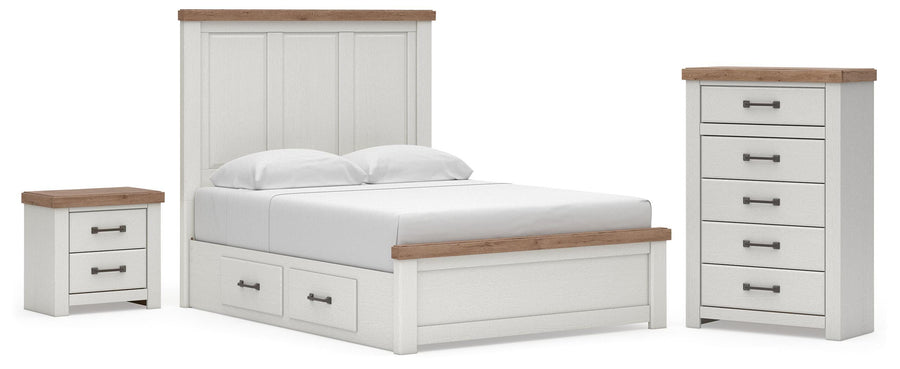 Savonport Panel Bed with Storage, Chest and Nightstand