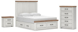 Savonport Panel Storage Bed, Chest and Nightstand