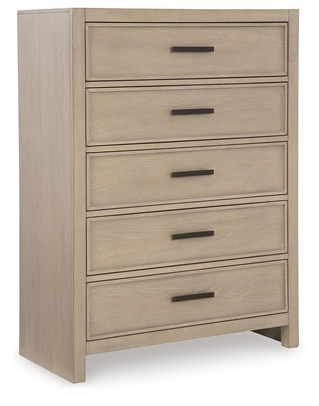 Calmoro Bookcase Bed with Mirrored Dresser, Chest and 2 Nightstands