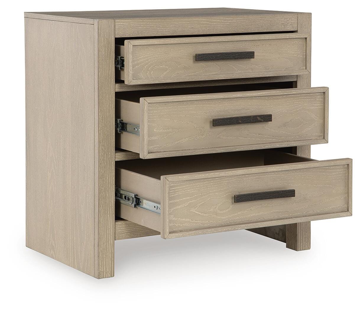 Calmoro Bookcase Bed with Mirrored Dresser and 2 Nightstands