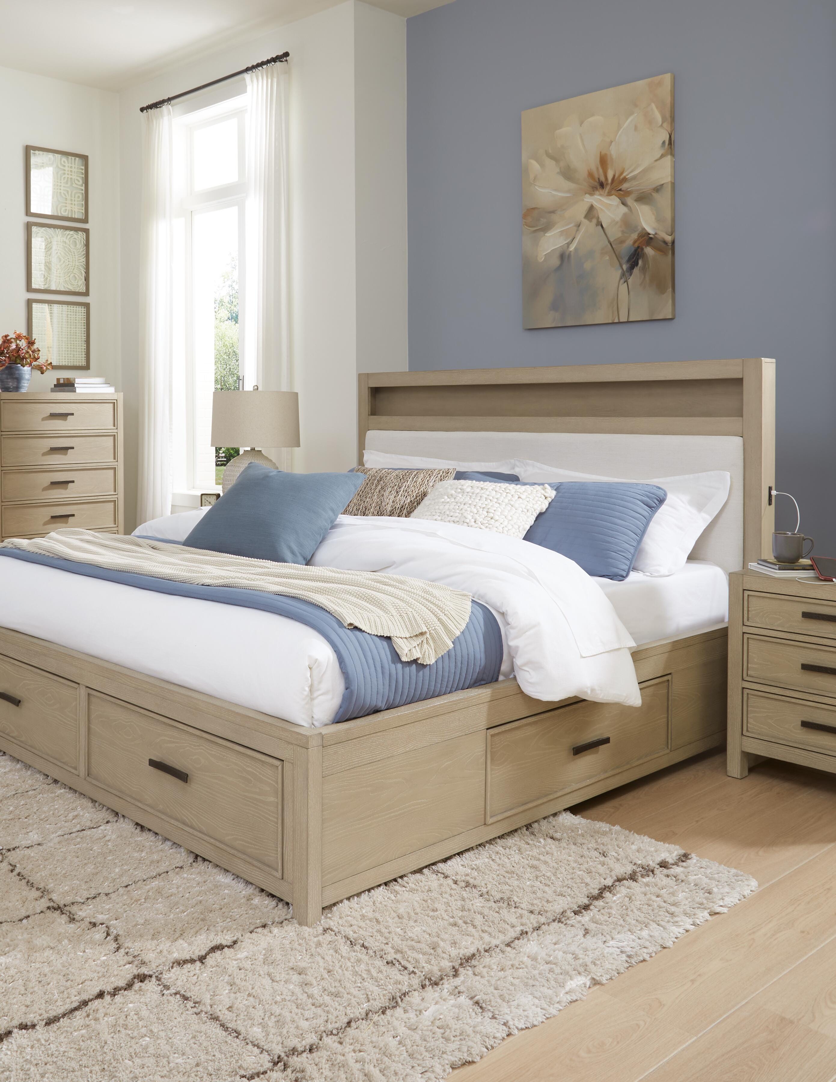 Calmoro Bookcase Bed with Mirrored Dresser, Chest and 2 Nightstands