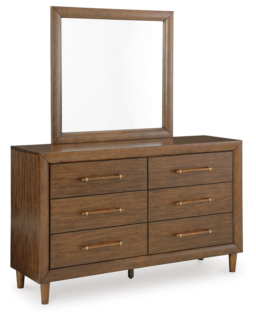 Lyncott Upholstered Bed with Mirrored Dresser, Chest and 2 Nightstands