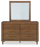 Lyncott Upholstered Bed with Mirrored Dresser