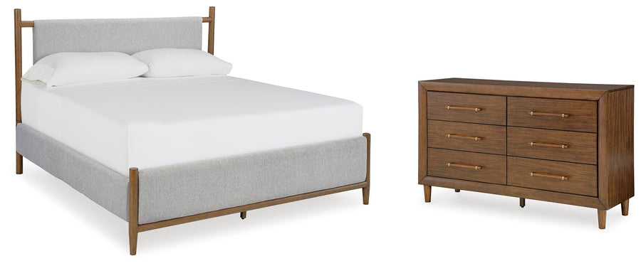 Lyncott Upholstered Bed with Dresser