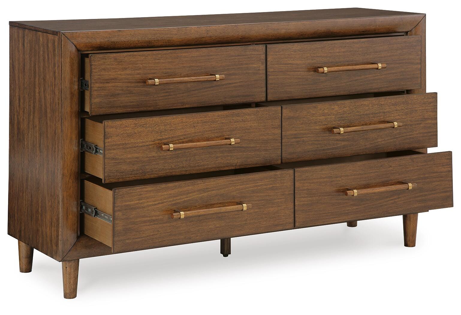 Lyncott Upholstered Bed with Dresser and 2 Nightstands