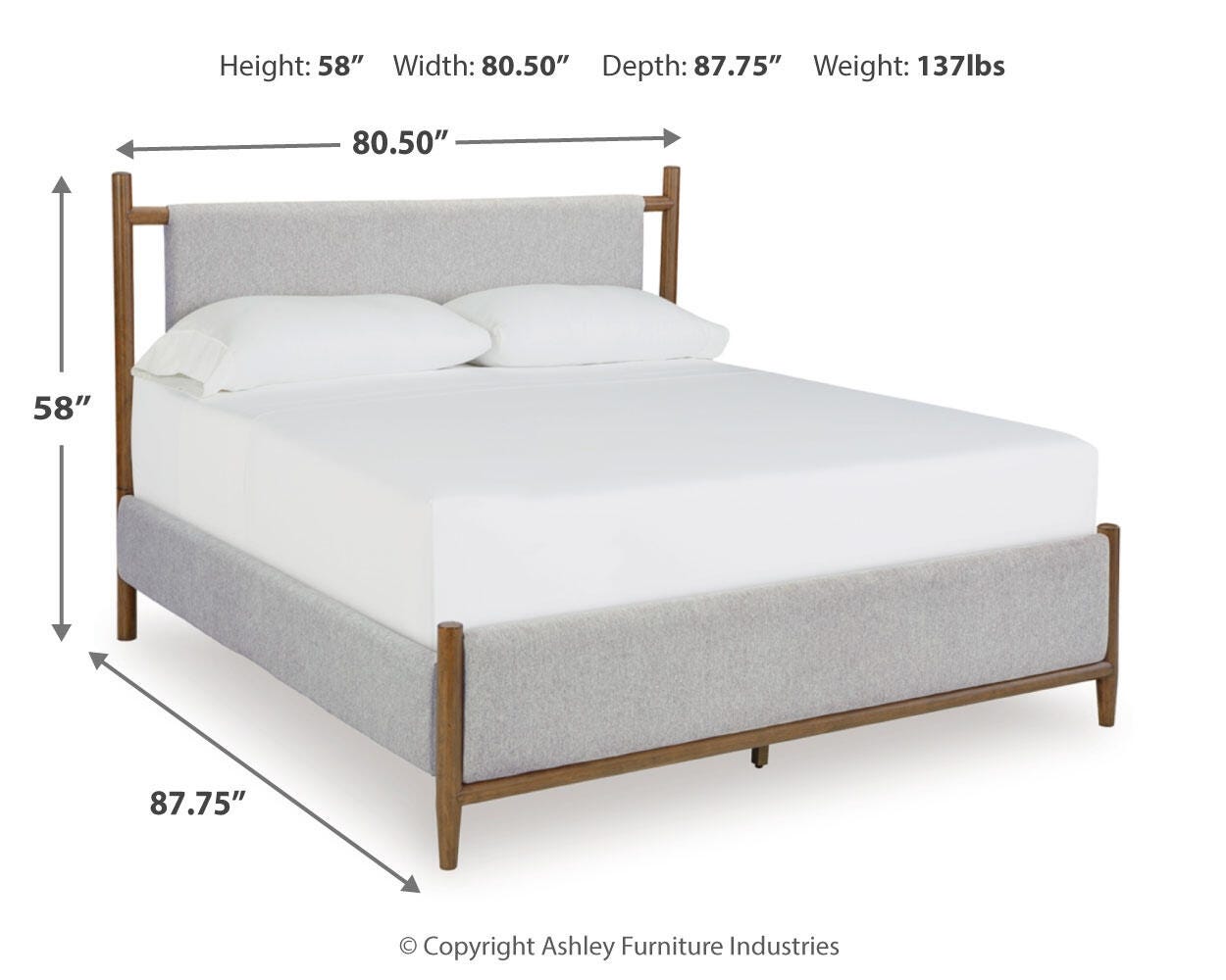 Lyncott Upholstered Panel Bed and 2 Nightstands