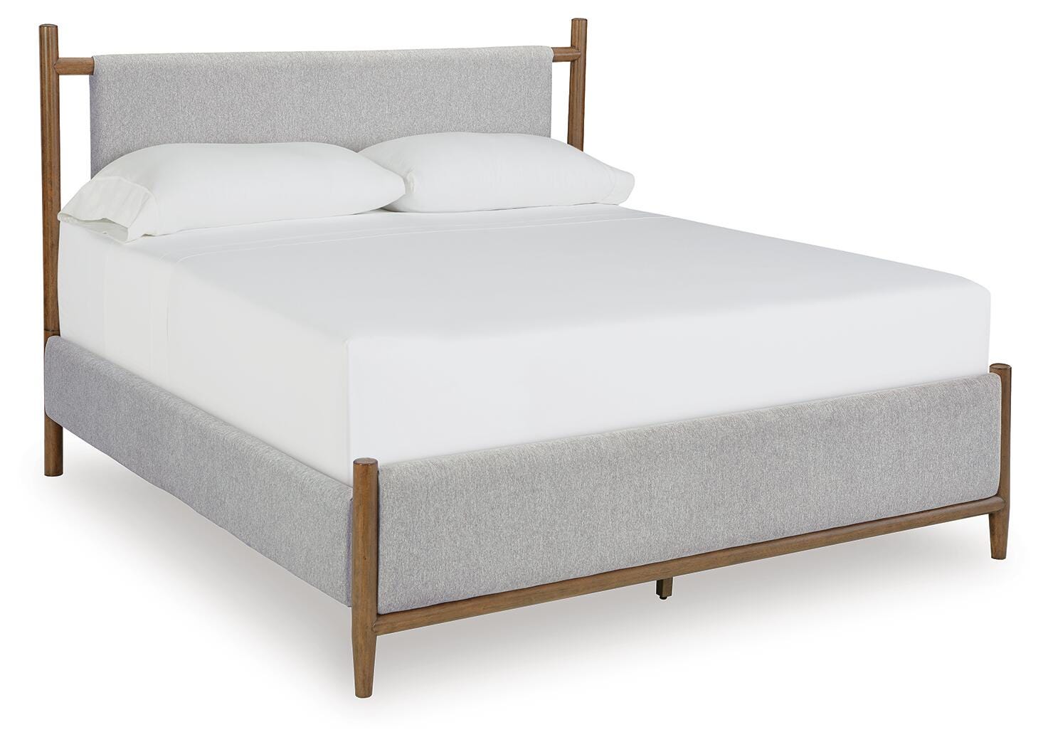 Lyncott Upholstered Bed, Dresser, Mirror and 2 Nightstands