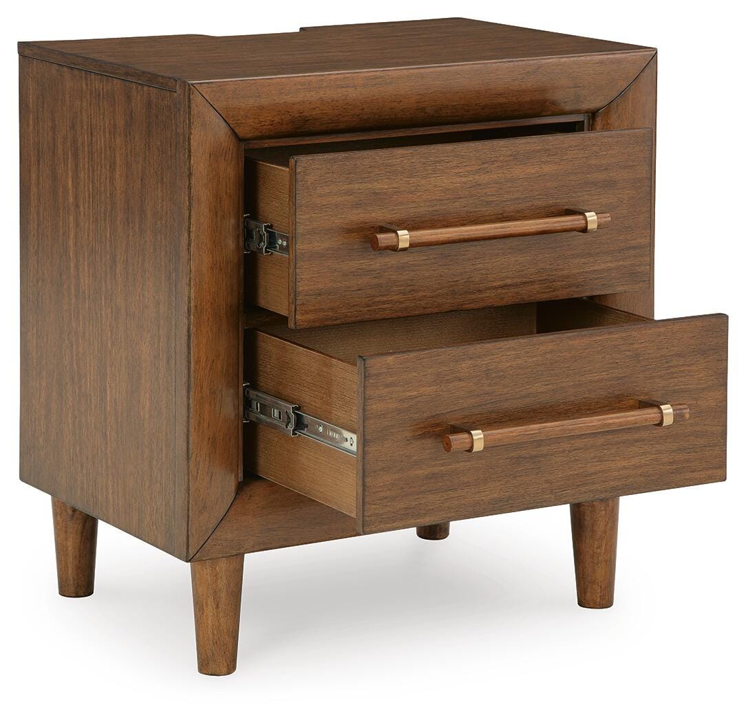 Lyncott Upholstered Bed with Mirrored Dresser, Chest and 2 Nightstands