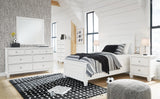 Fortman Panel Bed with Mirrored Dresser, Chest and 2 Nightstands