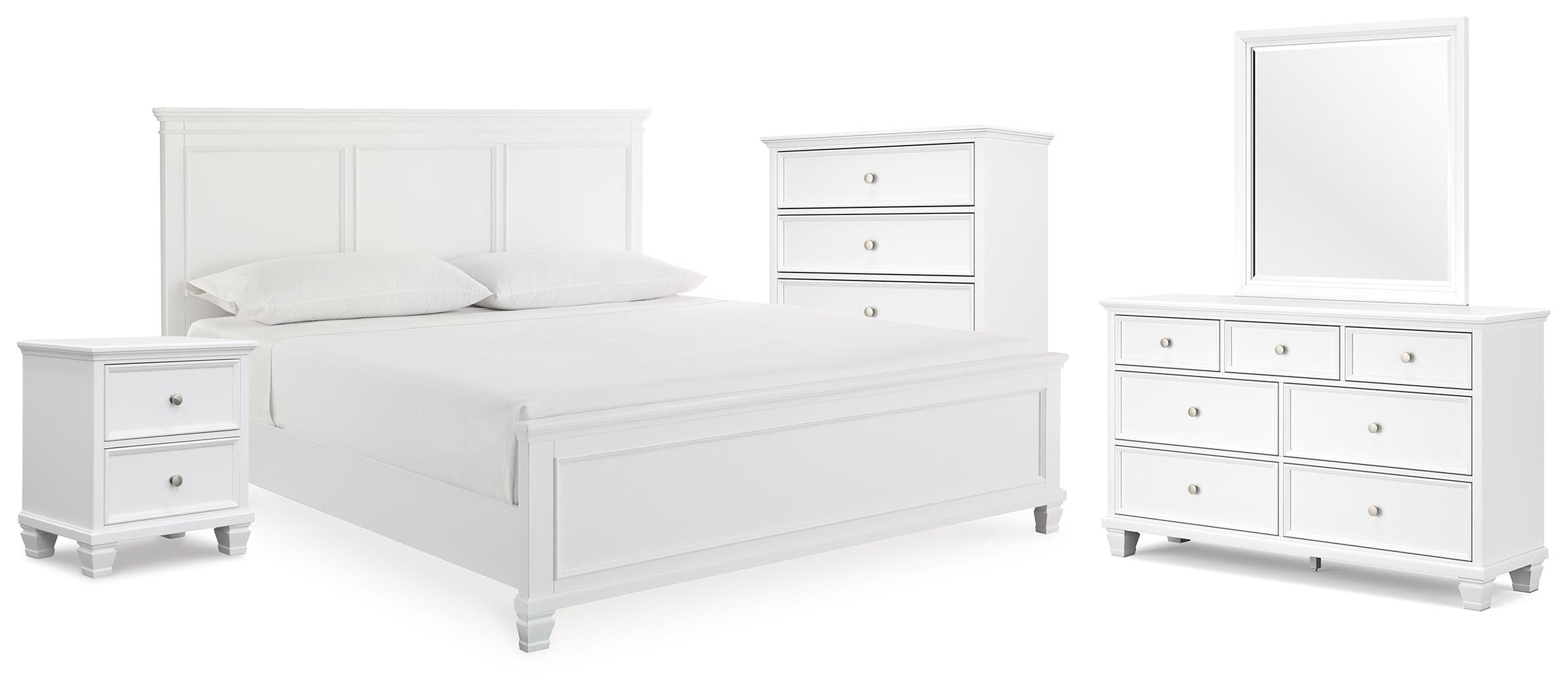 Fortman Panel Bed, Dresser, Mirror, Chest and Nightstand