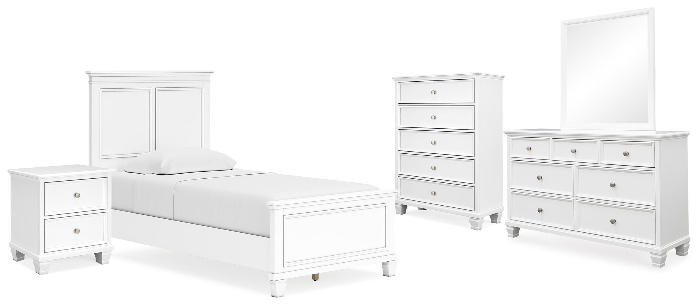 Fortman Panel Bed, Dresser, Mirror, Chest and Nightstand