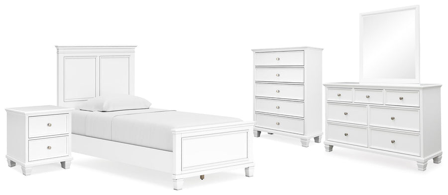 Fortman Panel Bed, Dresser, Mirror, Chest and Nightstand