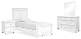 Fortman Panel Bed with Mirrored Dresser and Nightstand