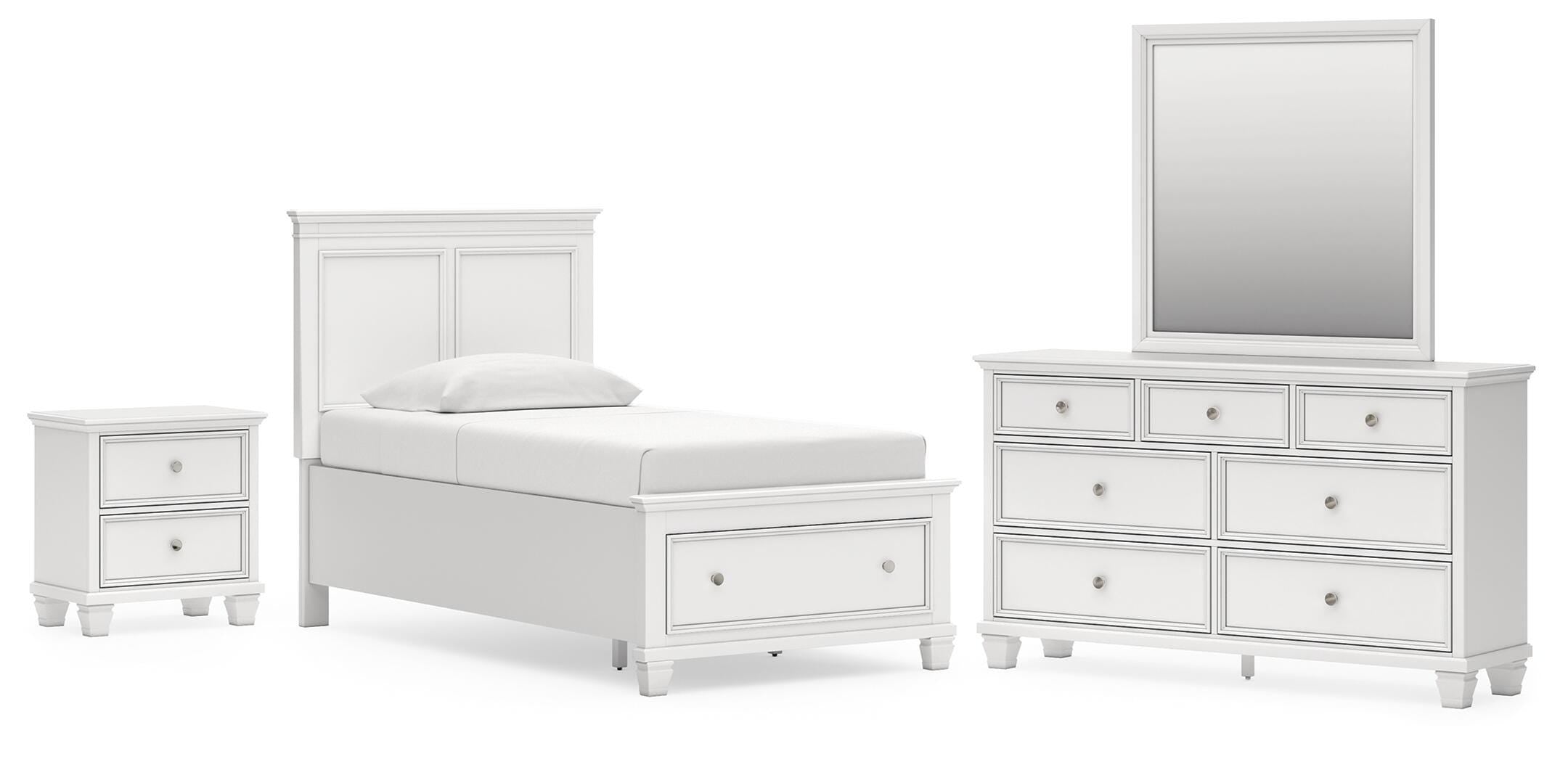 Fortman Panel Storage Bed, Dresser, Mirror and Nightstand
