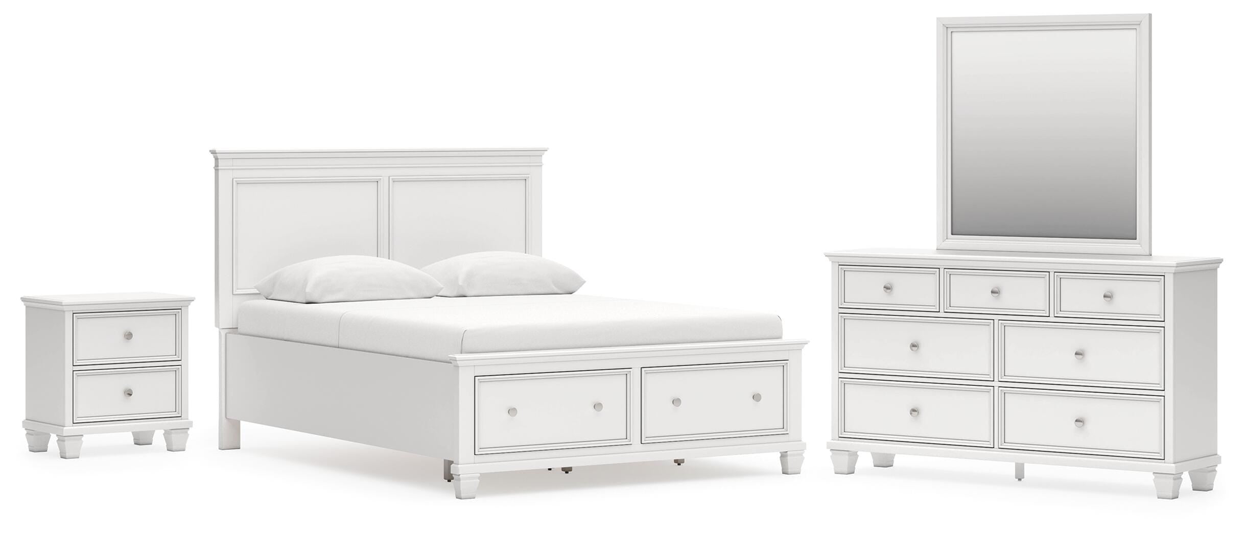 Fortman Panel Storage Bed, Dresser, Mirror and Nightstand