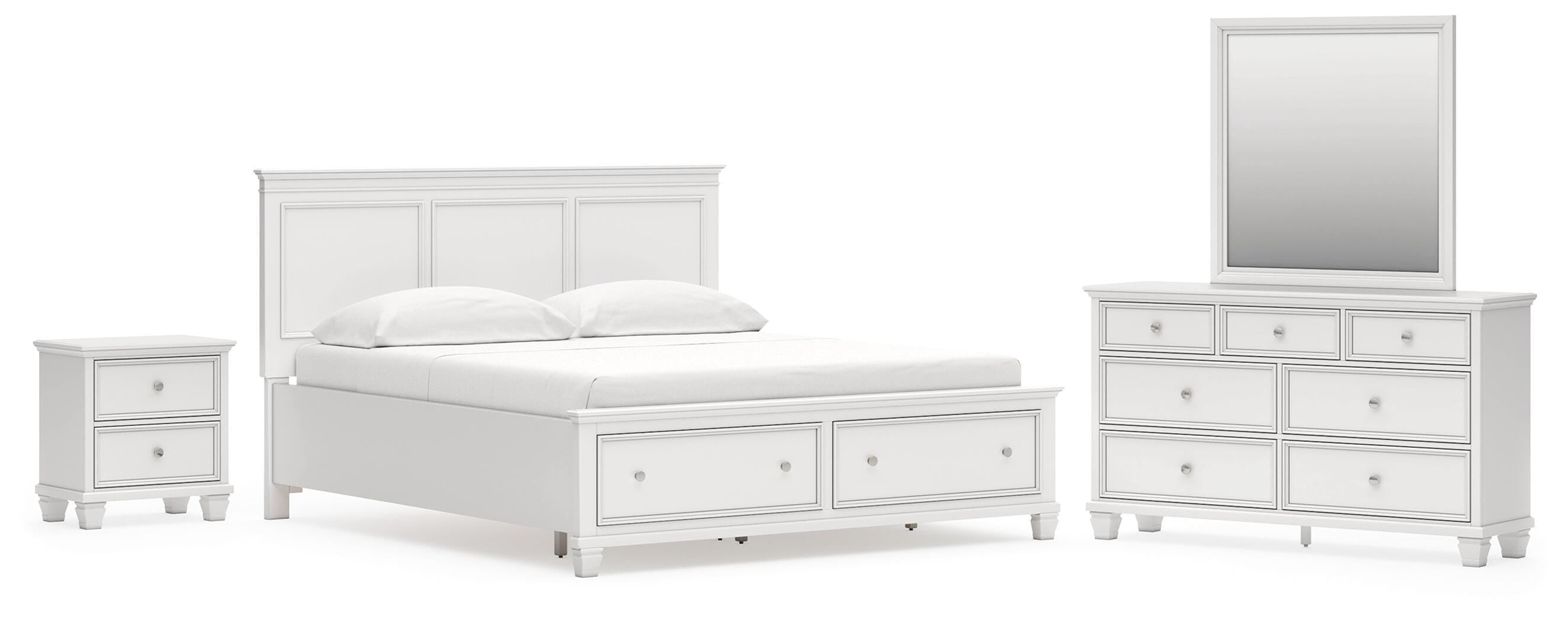 Fortman Panel Storage Bed, Dresser, Mirror and Nightstand