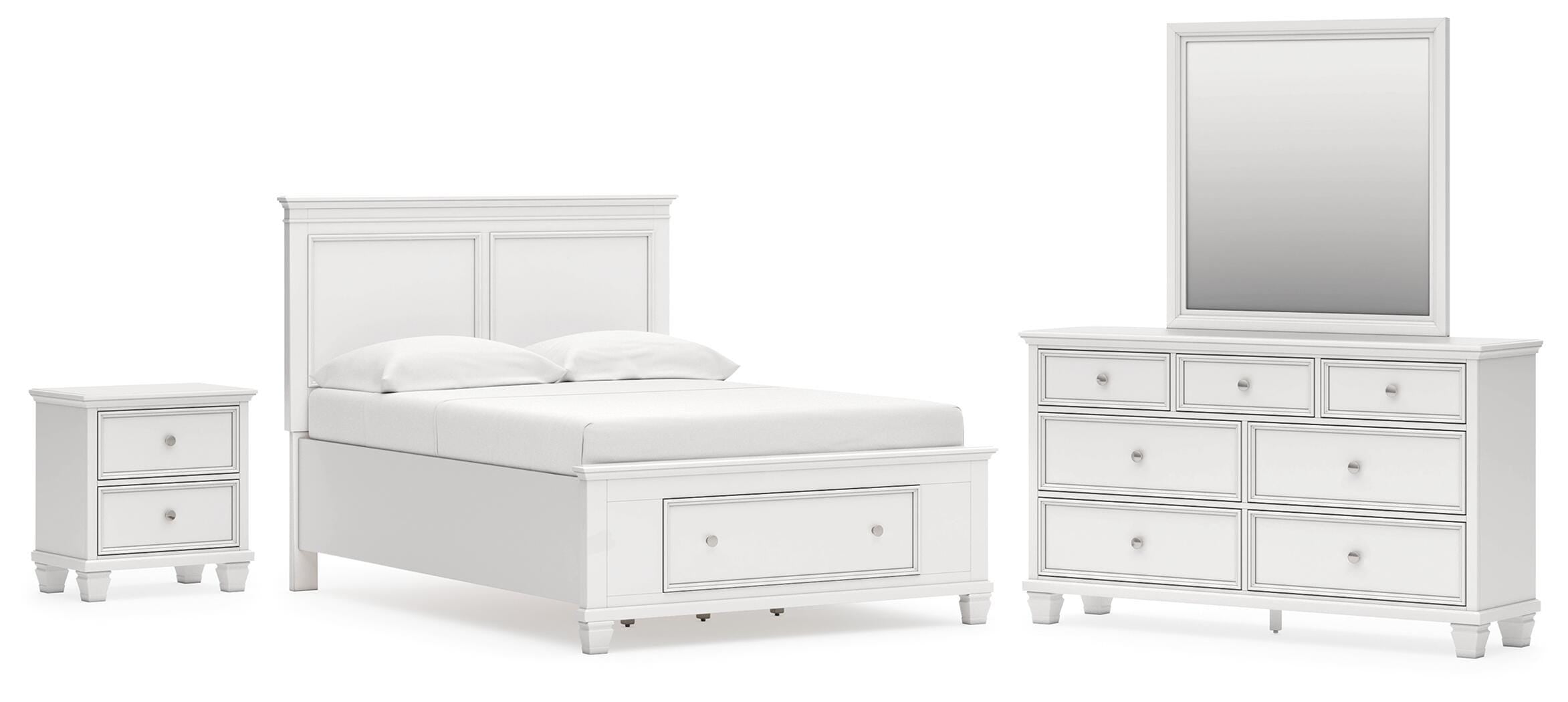 Fortman Panel Storage Bed, Dresser, Mirror and Nightstand