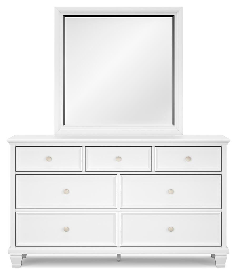Fortman Panel Bed with Mirrored Dresser
