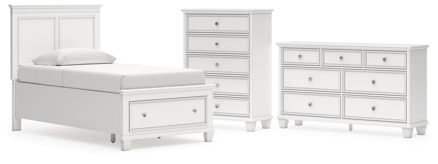 Fortman Panel Storage Bed, Dresser and Chest