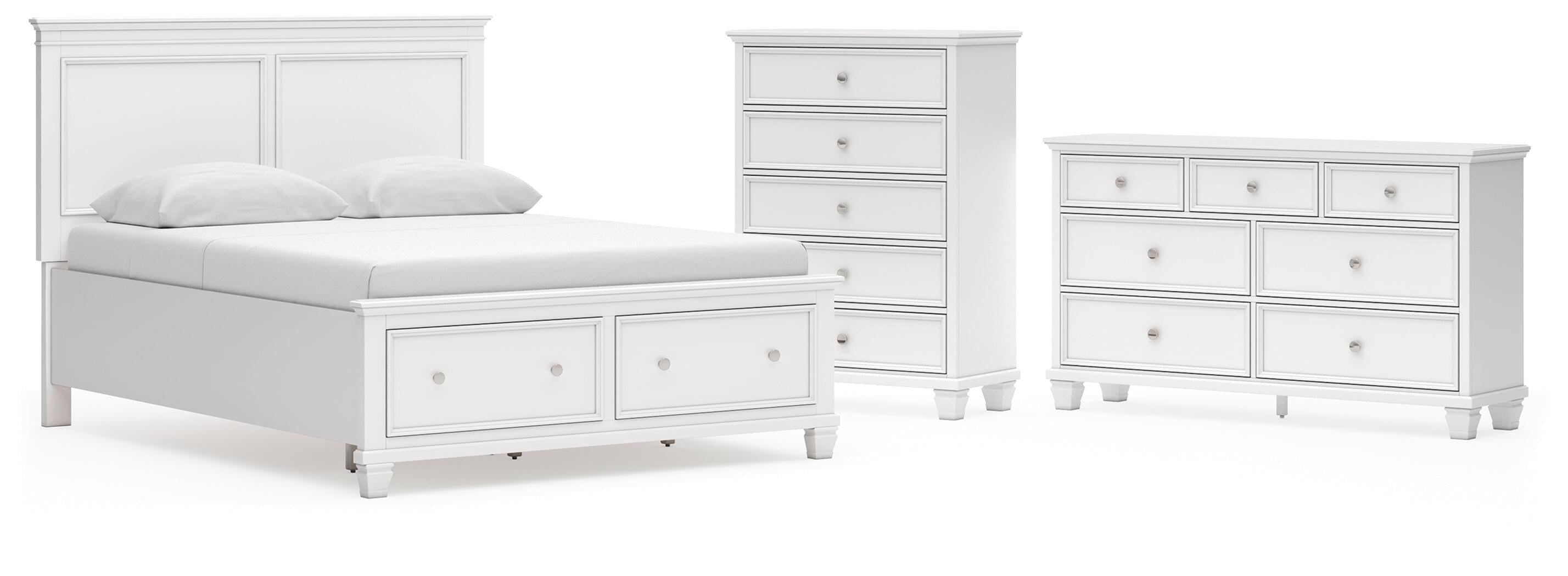 Fortman Panel Storage Bed, Dresser and Chest