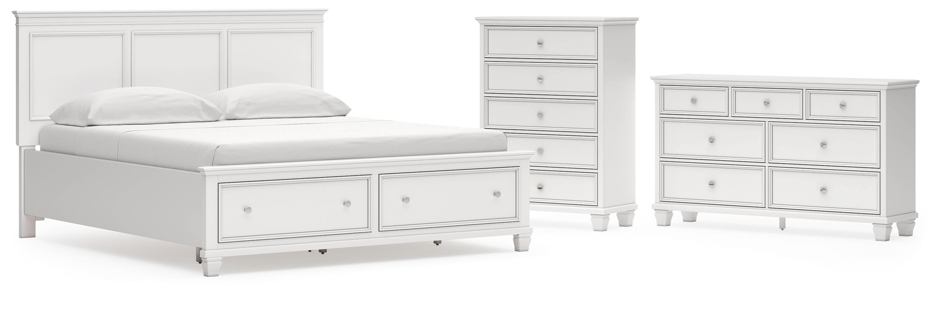 Fortman Panel Storage Bed, Dresser and Chest