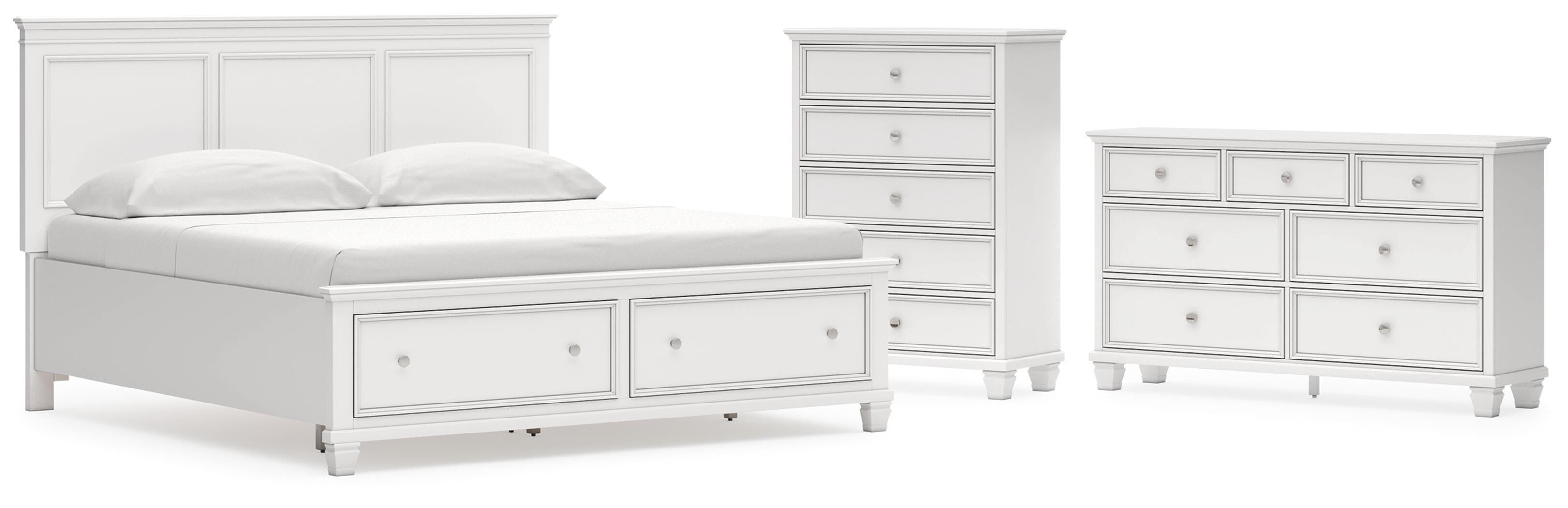 Fortman Panel Storage Bed, Dresser and Chest