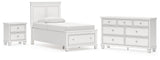 Fortman Panel Storage Bed, Dresser and Nightstand