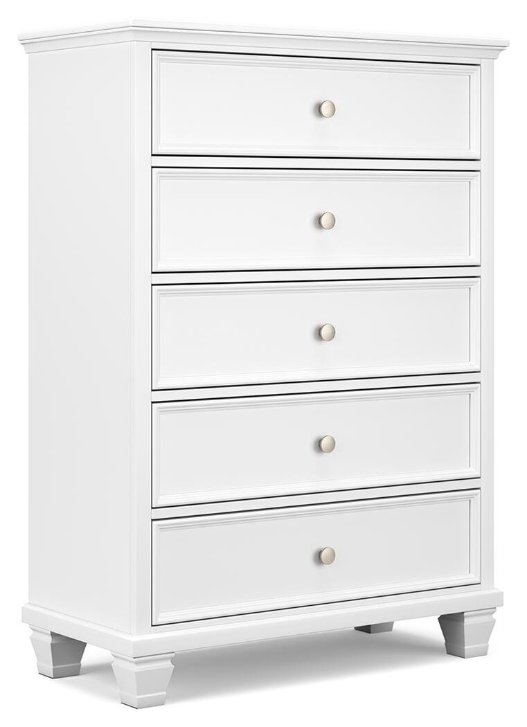Fortman Panel Bed with Mirrored Dresser and Chest