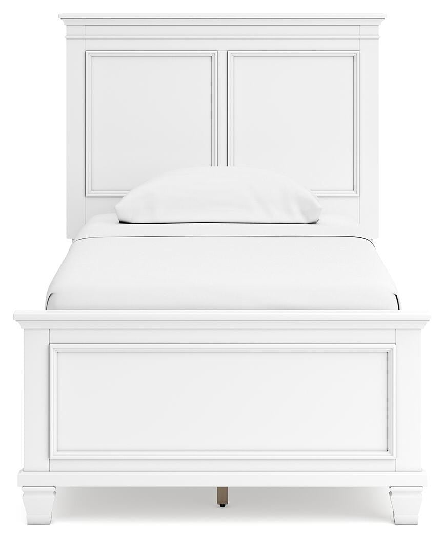 Fortman Panel Bed with Mirrored Dresser and Nightstand