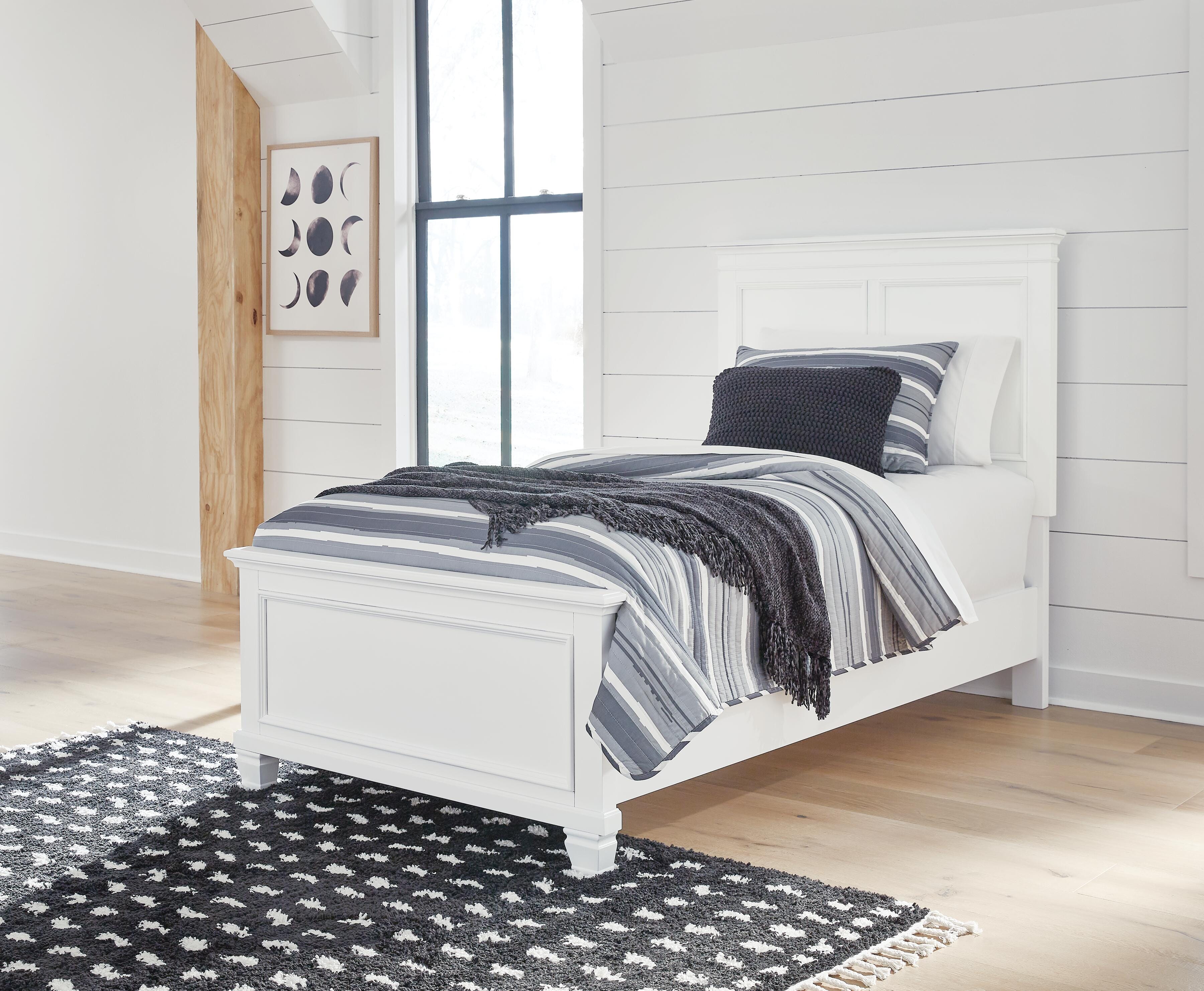 Fortman Panel Bed with Mirrored Dresser