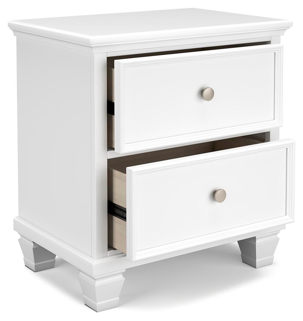 Fortman Panel Bed with Mirrored Dresser and 2 Nightstands
