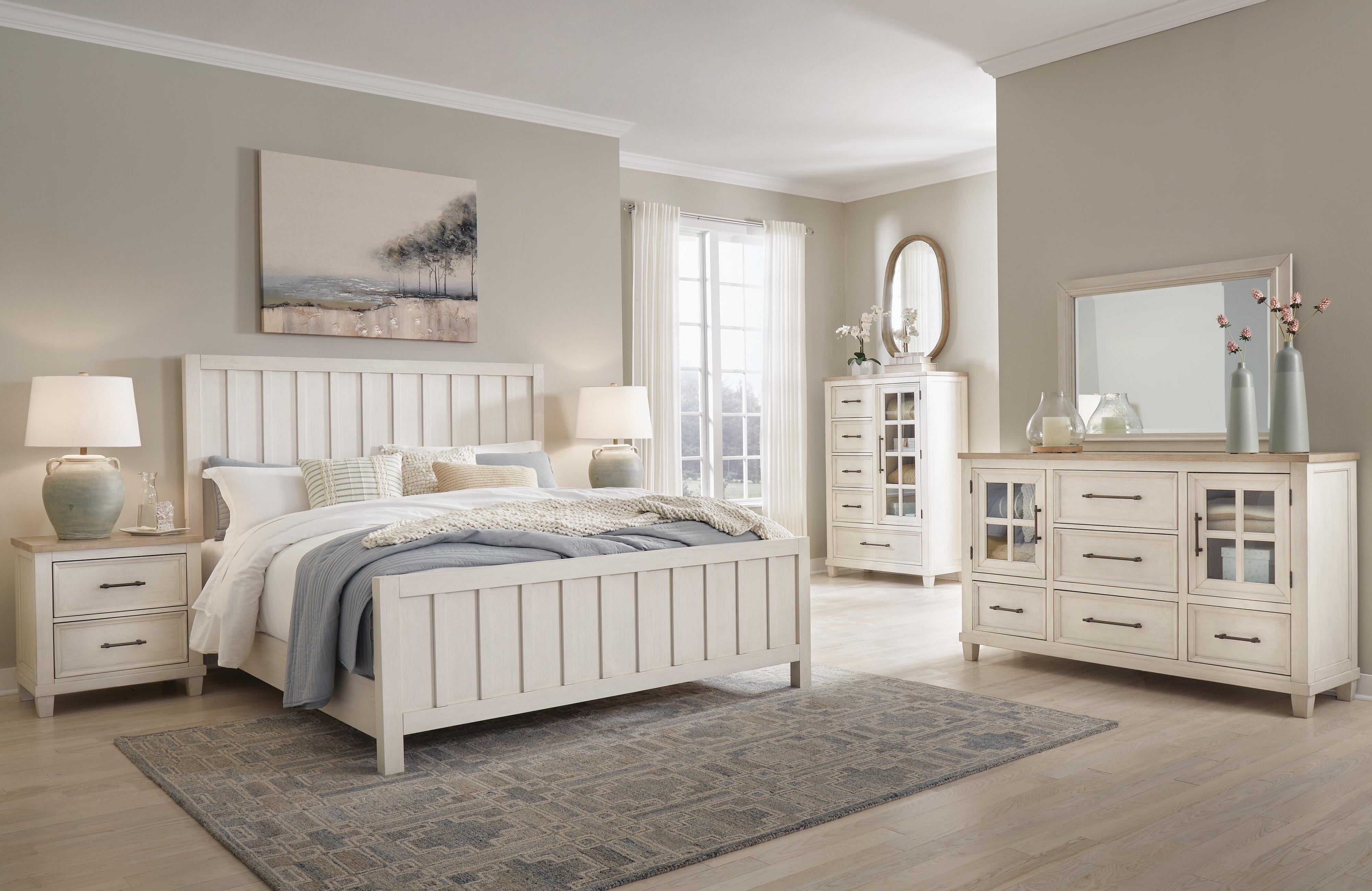 Shaybrock Panel Bed, Dresser, Mirror and Nightstand