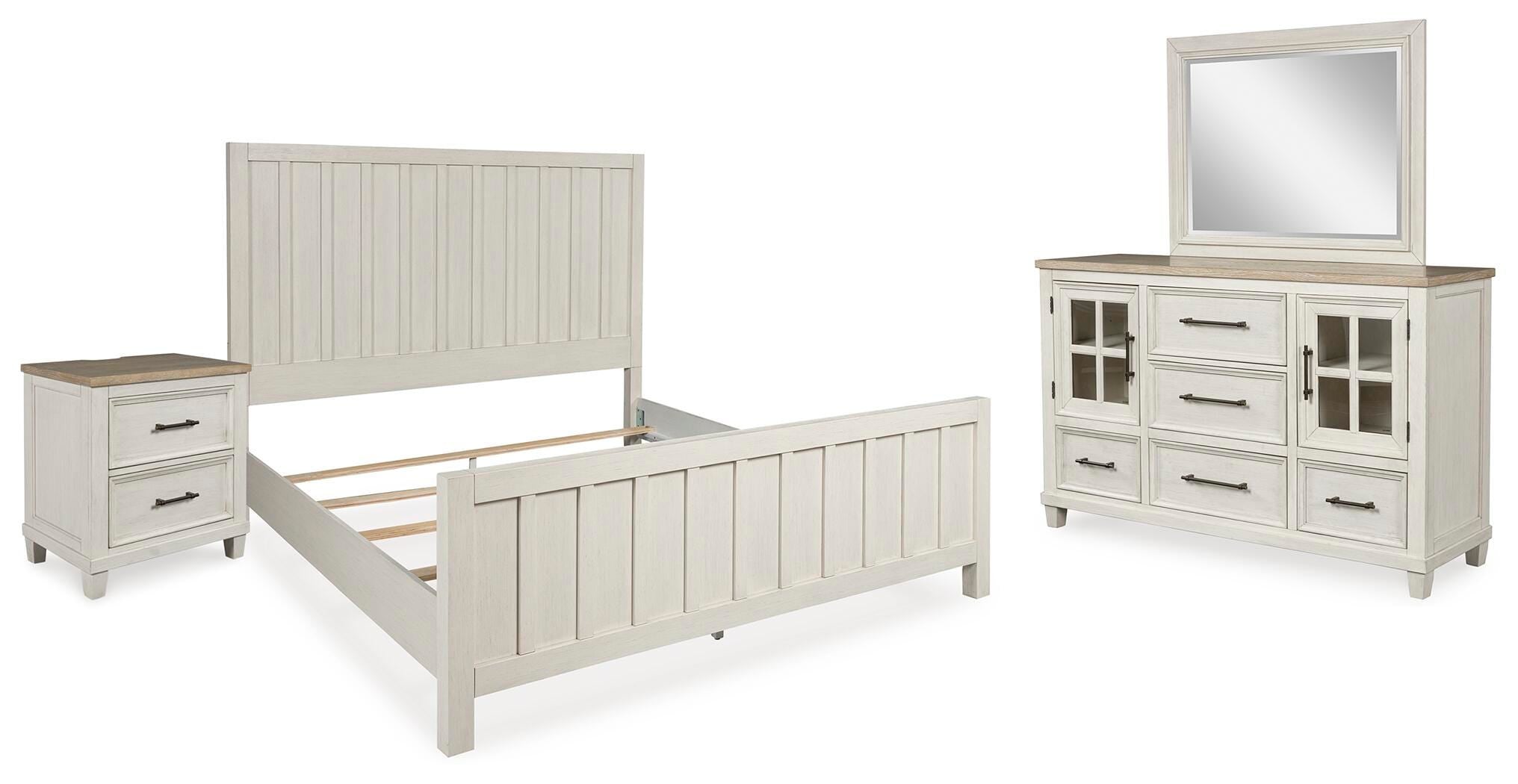 Shaybrock Panel Bed, Dresser, Mirror and Nightstand
