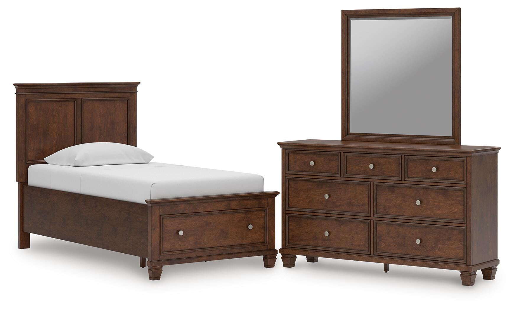 Danabrin Panel Storage Bed, Dresser and Mirror