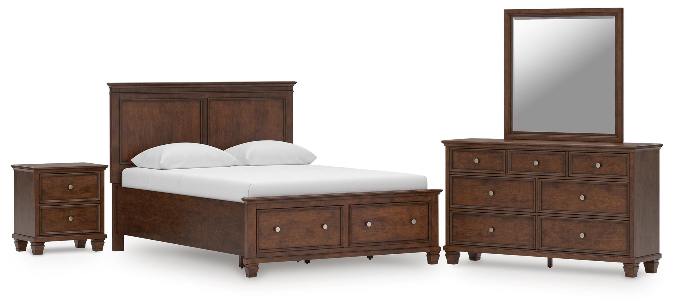 Danabrin Panel Storage Bed, Dresser, Mirror and Nightstand