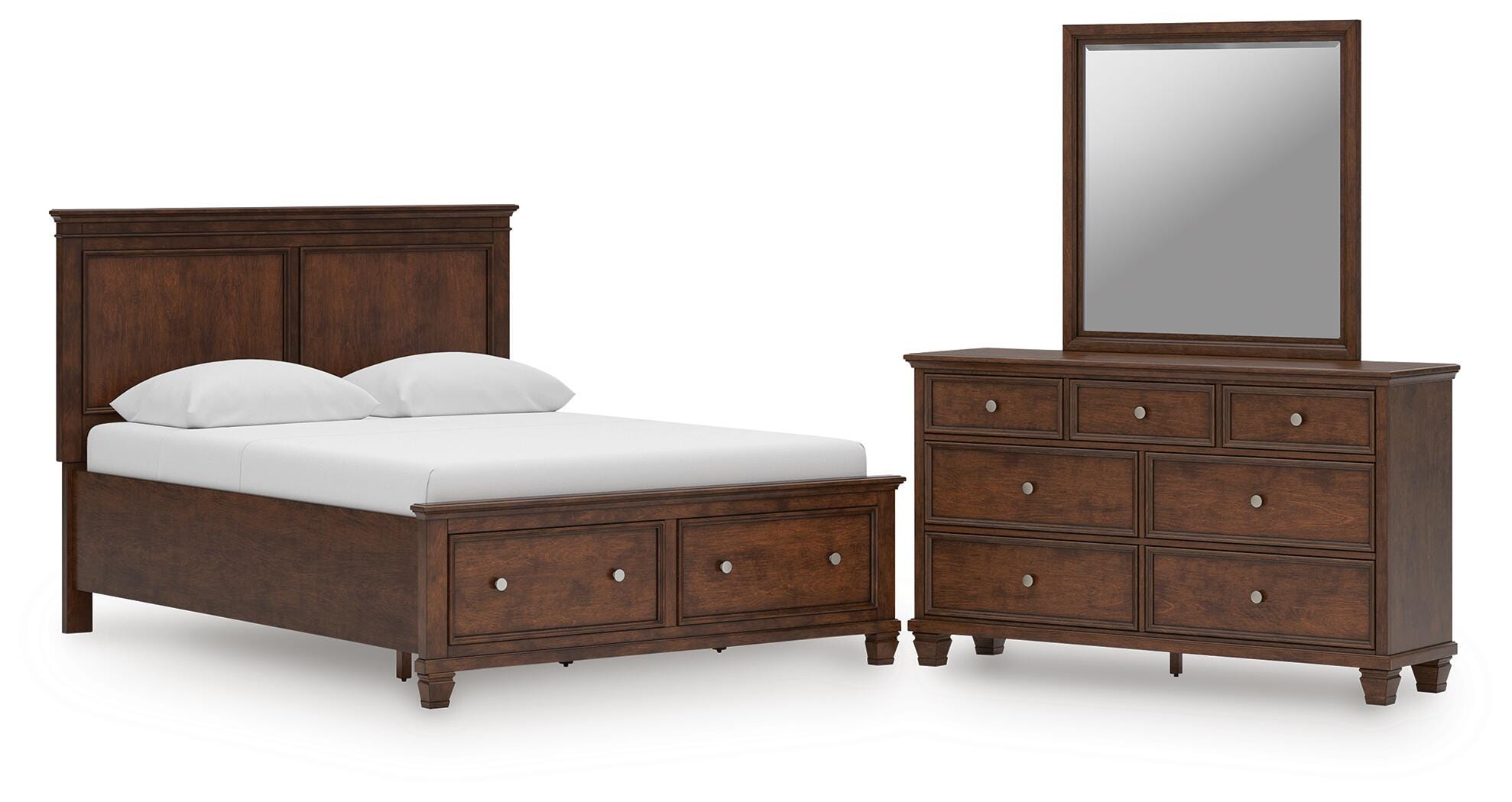 Danabrin Panel Storage Bed, Dresser and Mirror