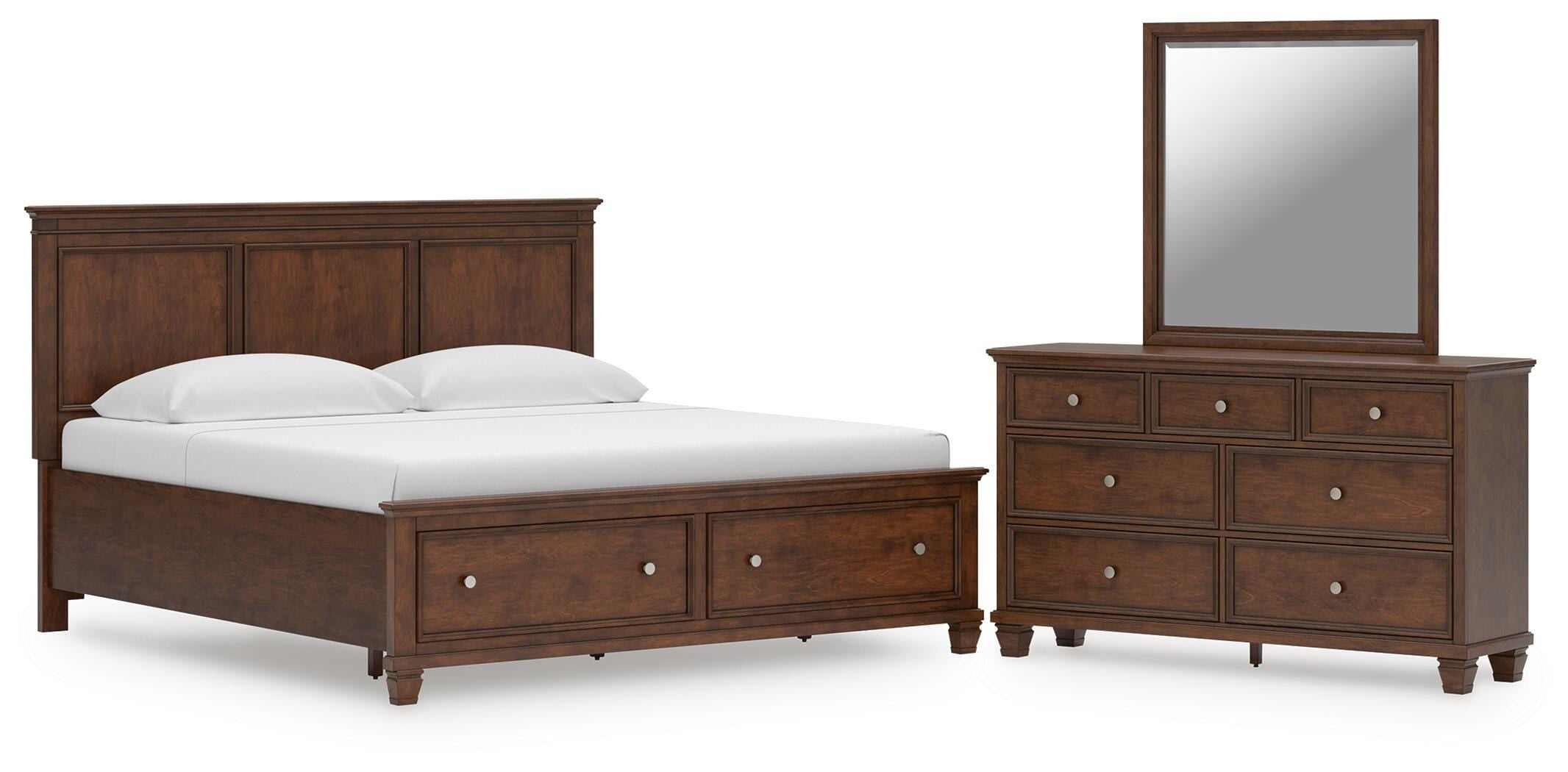 Danabrin Panel Storage Bed, Dresser and Mirror