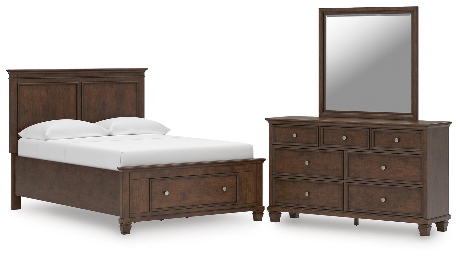 Danabrin Panel Storage Bed, Dresser and Mirror
