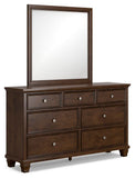 Danabrin Panel Bed with Mirrored Dresser and 2 Nightstands