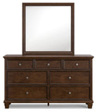 Danabrin Panel Bed with Mirrored Dresser, Chest and Nightstand