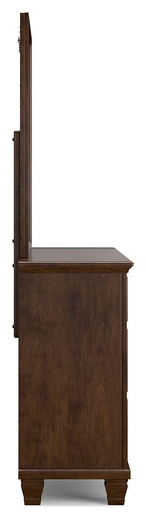 Danabrin Panel Bed with Mirrored Dresser and Chest