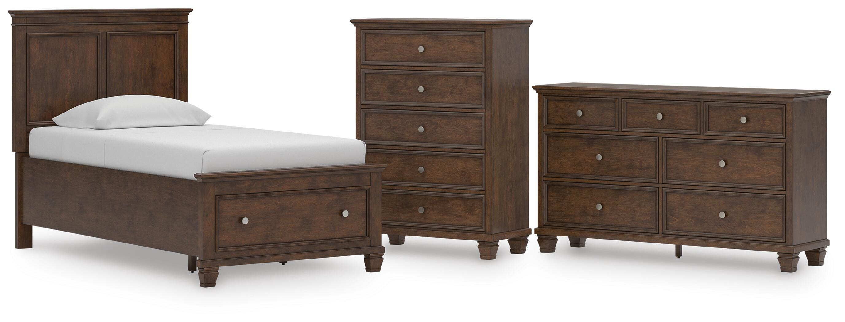 Danabrin Panel Storage Bed, Dresser and Chest