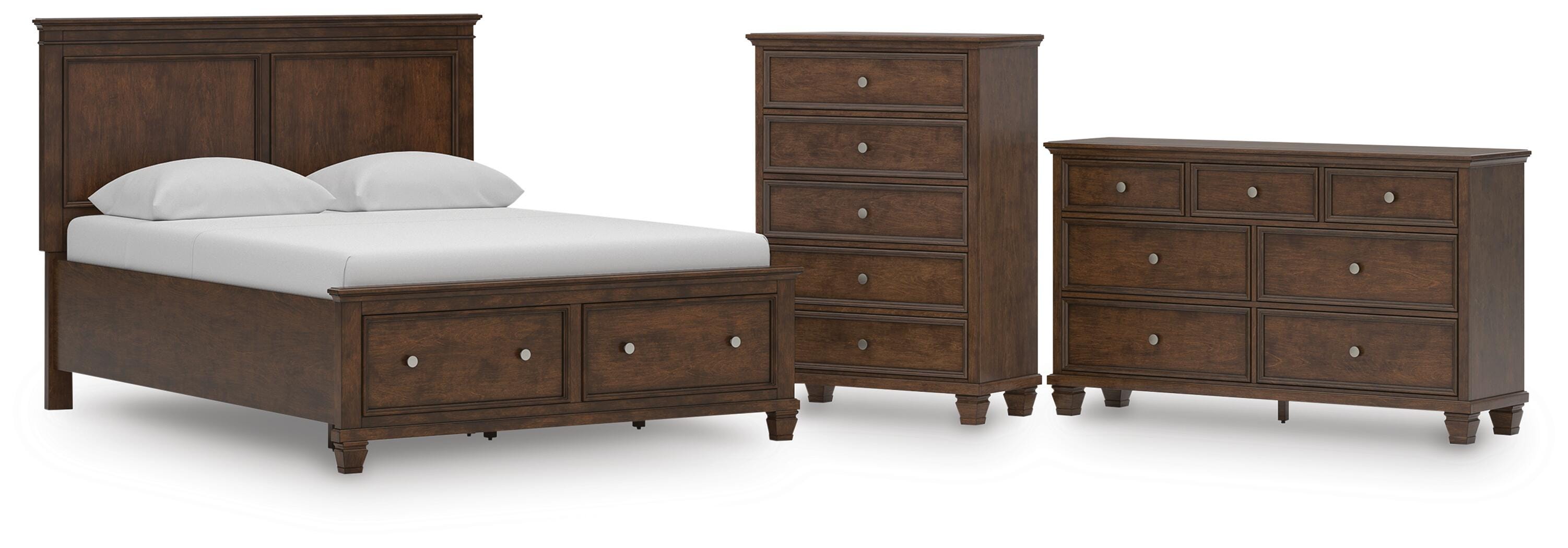Danabrin Panel Storage Bed, Dresser and Chest
